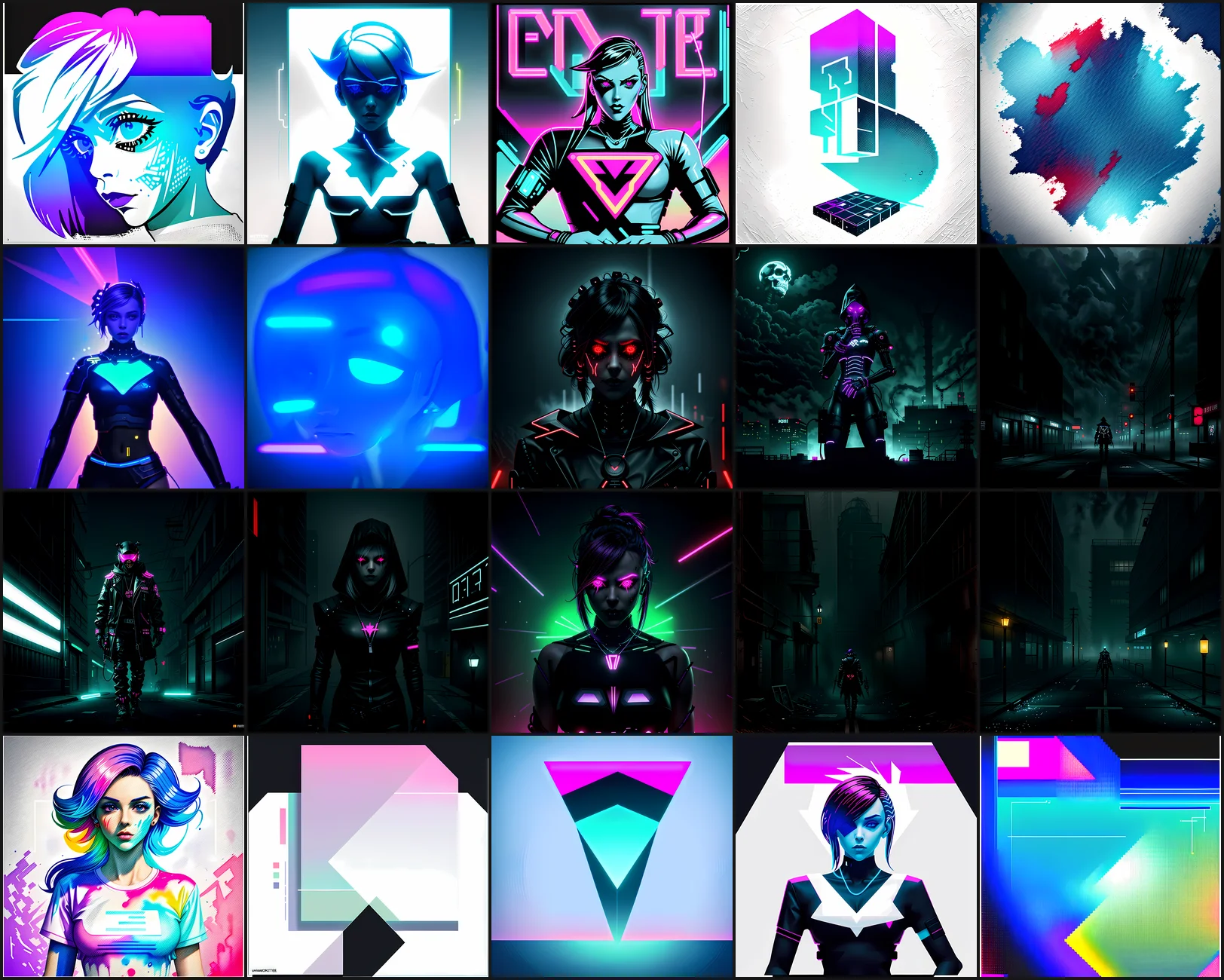 Cyberpunk & Synthwave Clipart Bundle 03 Clipart Preview