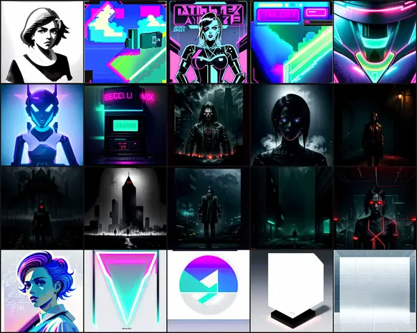 Cyberpunk & Synthwave Clipart Bundle 06