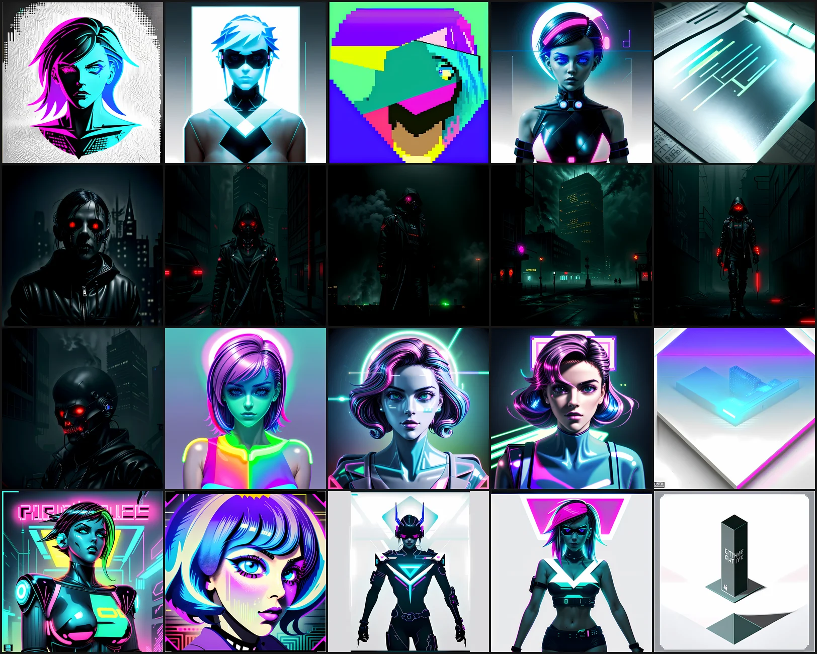Cyberpunk & Synthwave Clipart Bundle 07 Clipart Preview