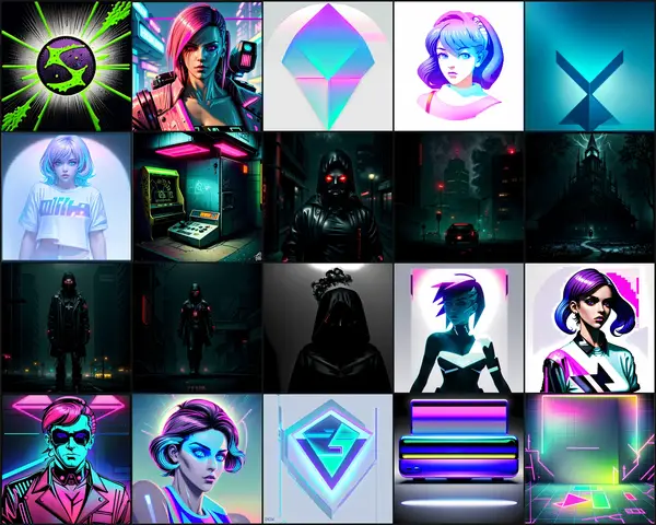 Cyberpunk & Synthwave Clipart Bundle 08