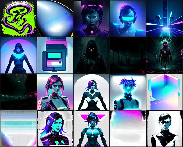 Cyberpunk & Synthwave Clipart Bundle 12