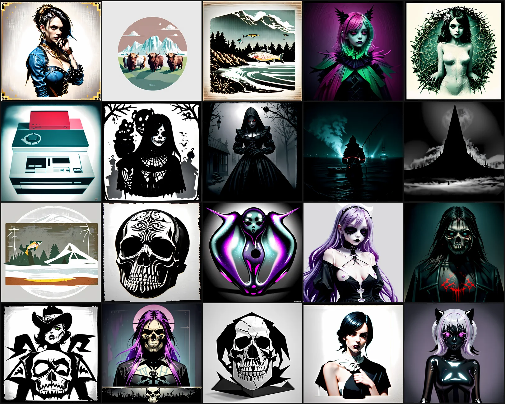 Gothic & Pastel Goth Clipart Bundle 01 Clipart Preview