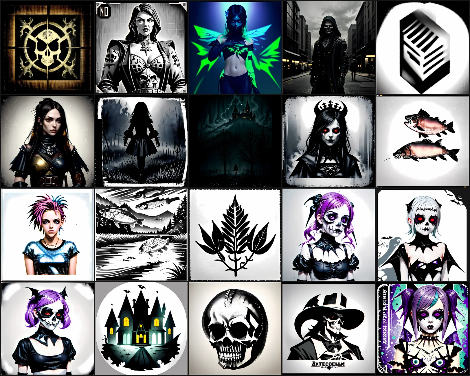Gothic & Pastel Goth Clipart Bundle 10 Clipart Preview