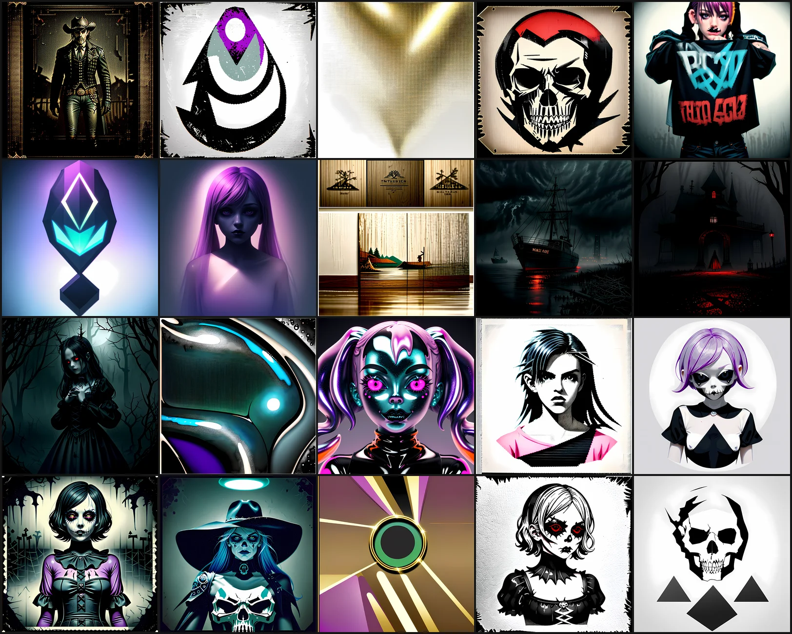 Gothic & Pastel Goth Clipart Bundle 11 Clipart Preview