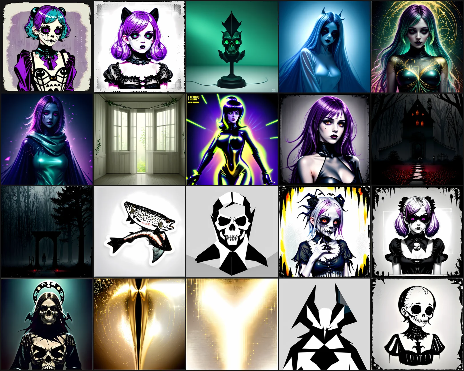 Gothic & Pastel Goth Clipart Bundle 12 Clipart Preview